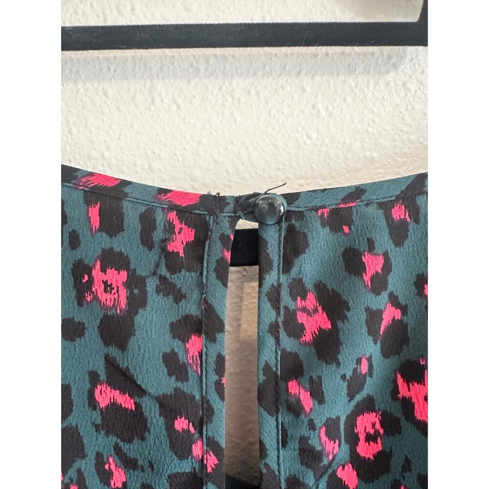 Dark Teal and Hot Pink Cheetah Print Jumpsuit size large - Picture 12 of 12